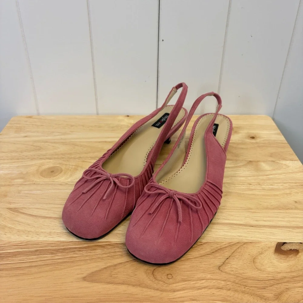 Style & Co Debbie Slingback Suede Kitten Heels Women Size 9.5 Coquette Romantic